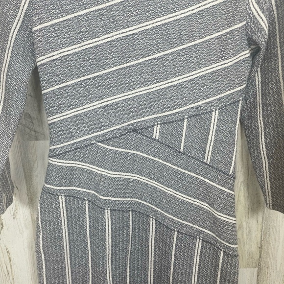 Anthropologie Maeve Amelia Faux Wrap Striped Column Dress Navy White size M - Picture 7 of 8